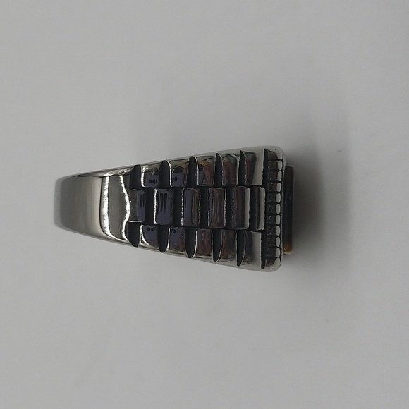 948- Tiger Eye Natural Gemstone Handmade Men's Ring Size 10.5 NWT - Picture 6 of 7